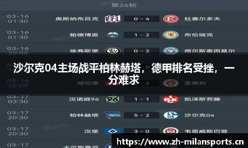 沙尔克04主场战平柏林赫塔，德甲排名受挫，一分难求